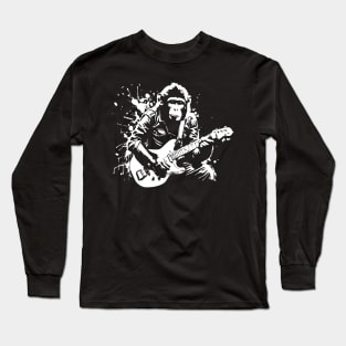 monkey plays guitar Long Sleeve T-Shirt